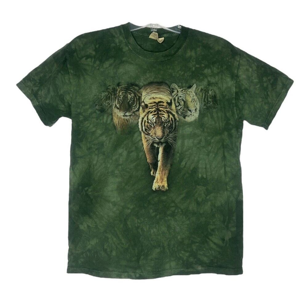 The‎ Mountain Graphic Tee Green Stone Wash Tigers Graphic T-Shirt Size Medium